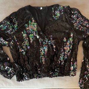 Sequin top.